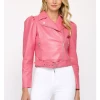 She She Boutique NEW ARRIVALS Puff Sleeve Faux Leather Jacket - Candy Pink