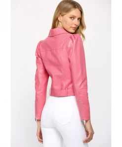 She She Boutique NEW ARRIVALS Puff Sleeve Faux Leather Jacket - Candy Pink
