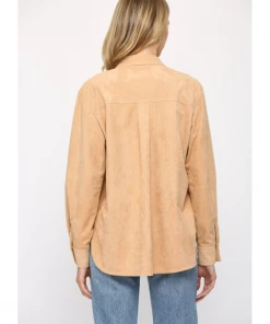 She She Boutique NEW ARRIVALS Faux Suede Shirt - Tan
