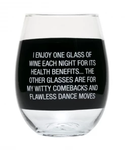 She She Boutique ACCESSORIES Stemless Wine Glass - Dance Moves