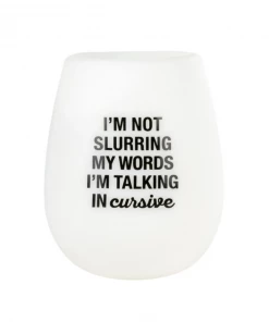 She She Boutique Stemless Silicone Wine Glass - Cursive ACCESSORIES