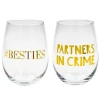 She She Boutique Stemless Wine Glass Set - Besties ACCESSORIES