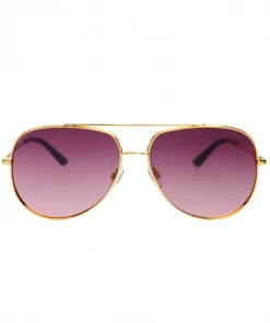 She She Boutique Freyrs Max Aviator Sunglasses - Gold/Purple ACCESSORIES