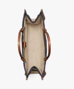 HANDBAGS Tory Burch Ella Jacquard Stripe Tote - Royal Navy