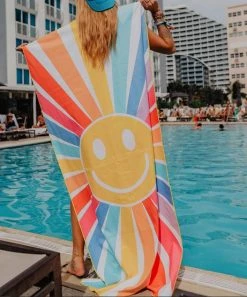She She Boutique Quick Dry Beach Towel - Happy Face GIFTS