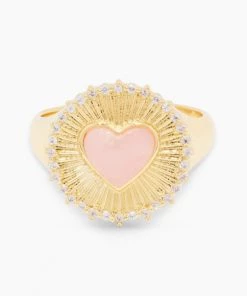 She She Boutique JEWELRY Gorjana Love Cocktail Ring - Gold/Rose Quartz