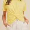 She She Boutique Twisted Front Knot Top - Pink Neon, Yellow OR Green CLOTHING