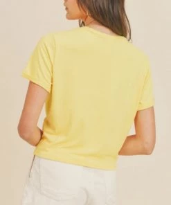 She She Boutique Twisted Front Knot Top - Pink Neon, Yellow OR Green CLOTHING