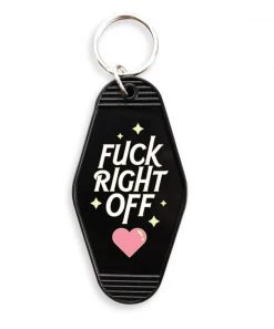 She She Boutique F Right Off Motel Keychain - Black