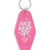 She She Boutique F Right Off Motel Keychain - Pink