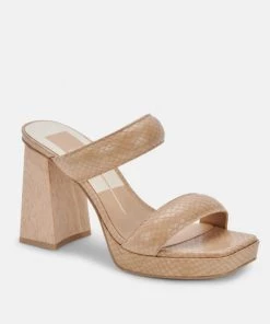 She She Boutique SHOES Dolce Vita Atlas Heels - Taupe Embossed