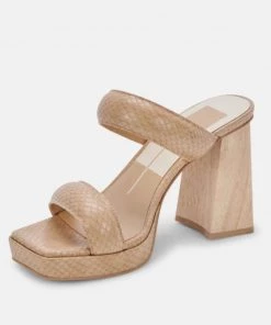 She She Boutique SHOES Dolce Vita Atlas Heels - Taupe Embossed