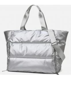 She She Boutique HANDBAGS Panorama Puffer Tote Bag - Silver