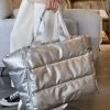 She She Boutique HANDBAGS Panorama Puffer Tote Bag - Silver