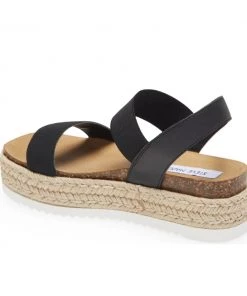 She She Boutique SHOES Steve Madden Jaklin Platform Espadrille Sandals - Black OR Natural Multi