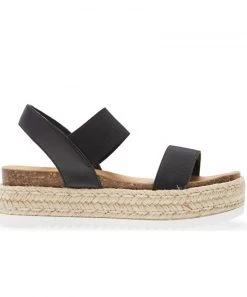 She She Boutique SHOES Steve Madden Jaklin Platform Espadrille Sandals - Black OR Natural Multi