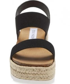 She She Boutique SHOES Steve Madden Jaklin Platform Espadrille Sandals - Black OR Natural Multi