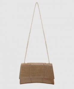 She She Boutique Willow Crossbody Bag - Nude Croc