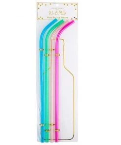 She She Boutique Wine Bottle Straws, Set Of 4 - Multi Color