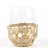 She She Boutique Rattan Stemless Wine Glass - Natural