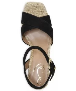 She She Boutique Sam Edelman Trianna Espadrille Platform Sandal - Black SHOES
