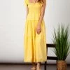 She She Boutique CLOTHING Yudith Smocked Dress - Yellow