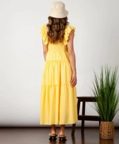 She She Boutique CLOTHING Yudith Smocked Dress - Yellow