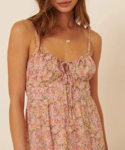 She She Boutique CLOTHING Floral Maxi Dress - Apricot/Pink 8 She She Boutique CLOTHING Floral Maxi Dress - Apricot/Pink