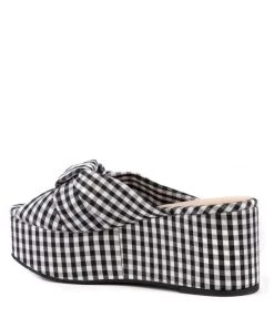 She She Boutique BC Footwear Don't Get It Twisted Platform Sandal - Black/White Gingham 8 She She Boutique BC Footwear Don't Get It Twisted Platform Sandal - Black/White Gingham