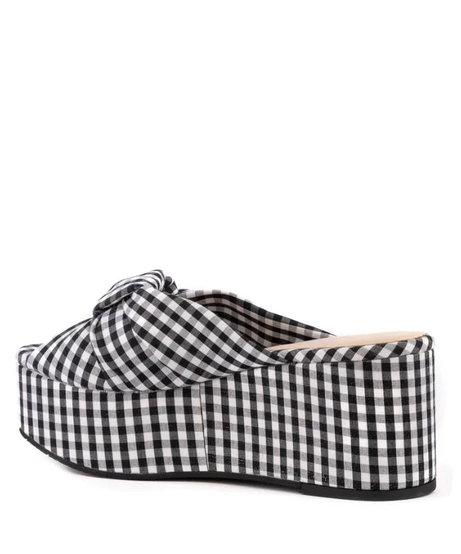 She She Boutique BC Footwear Don't Get It Twisted Platform Sandal - Black/White Gingham 5 She She Boutique BC Footwear Don't Get It Twisted Platform Sandal - Black/White Gingham