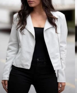 She She Boutique Vegan Leather Moto Jacket - Oyster Mushroom CLOTHING 4 She She Boutique Vegan Leather Moto Jacket - Oyster Mushroom CLOTHING