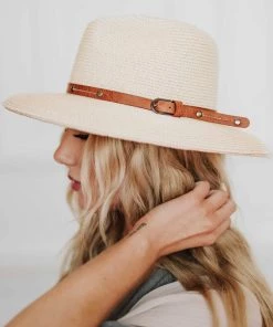 She She Boutique Grayson Packable Sun Hat - Cream ACCESSORIES