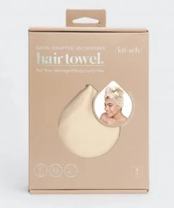 She She Boutique Satin Wrapped Hair Towel - Champagne OR Blush