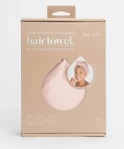 She She Boutique Satin Wrapped Hair Towel - Champagne OR Blush