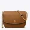 She She Boutique Tory Burch Robinson Pebbled Shoulder Bag - Bistro Brown HANDBAGS