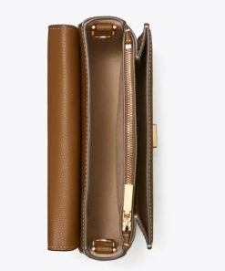 She She Boutique Tory Burch Robinson Pebbled Shoulder Bag - Bistro Brown HANDBAGS