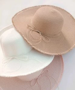 She She Boutique ACCESSORIES Floppy Straw Hat - Ivory