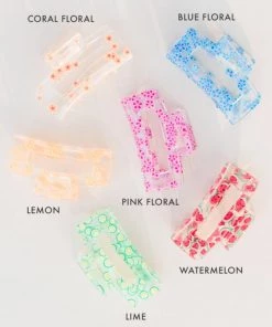She She Boutique Floral Fruit Hair Clip - Coral Floral, Pink Floral OR Blue Floral