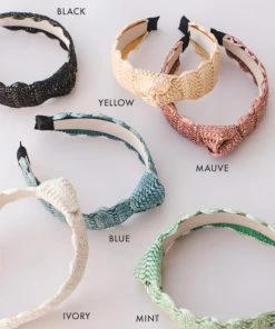 She She Boutique Raffia Headband - Black, Ivory, Mauve OR Yellow