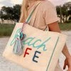 She She Boutique Beach Life Tote Bag - Natural/Multi ACCESSORIES