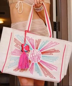 She She Boutique Hello Sunshine Tote Bag - Natural Multi