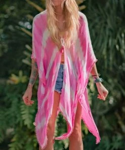 She She Boutique Swim Suit Cover Up - Pink Tie Dye CLOTHING