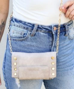 She She Boutique HANDBAGS Sanford Wallet Crossbody - Taupe