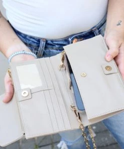 She She Boutique HANDBAGS Sanford Wallet Crossbody - Taupe