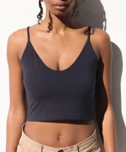 She She Boutique Double Layer Crop Cami - Black OR Light Nude CLOTHING