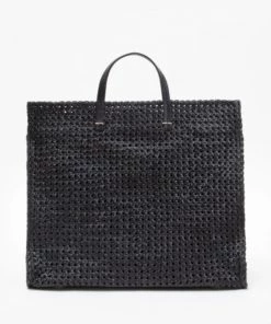 She She Boutique Clare V. Simple Tote - Black Rattan HANDBAGS