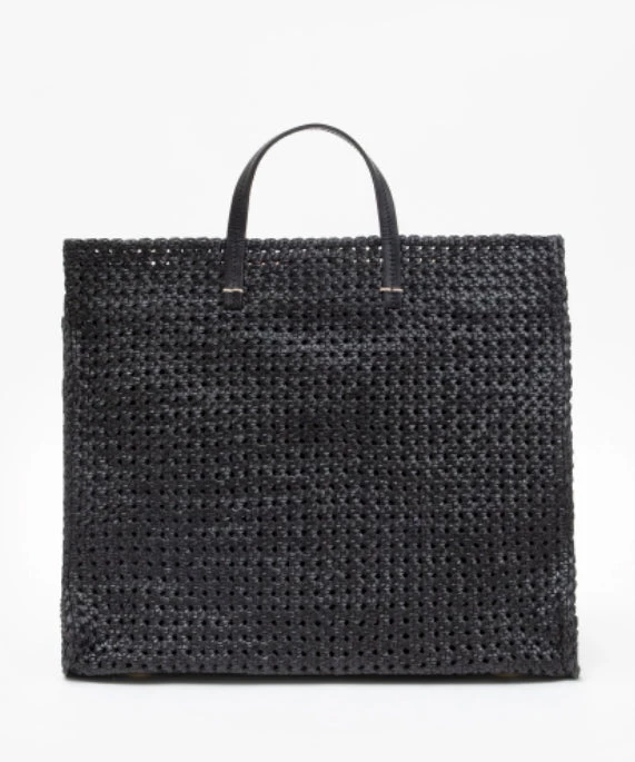 She She Boutique Clare V. Simple Tote - Black Rattan HANDBAGS 3 She She Boutique Clare V. Simple Tote - Black Rattan HANDBAGS