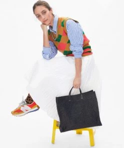 She She Boutique Clare V. Simple Tote - Black Rattan HANDBAGS 7 She She Boutique Clare V. Simple Tote - Black Rattan HANDBAGS