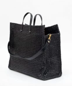 She She Boutique Clare V. Simple Tote - Black Rattan HANDBAGS