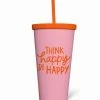 She She Boutique Think Happy Be Happy Tumbler - Pink/Orange GIFTS